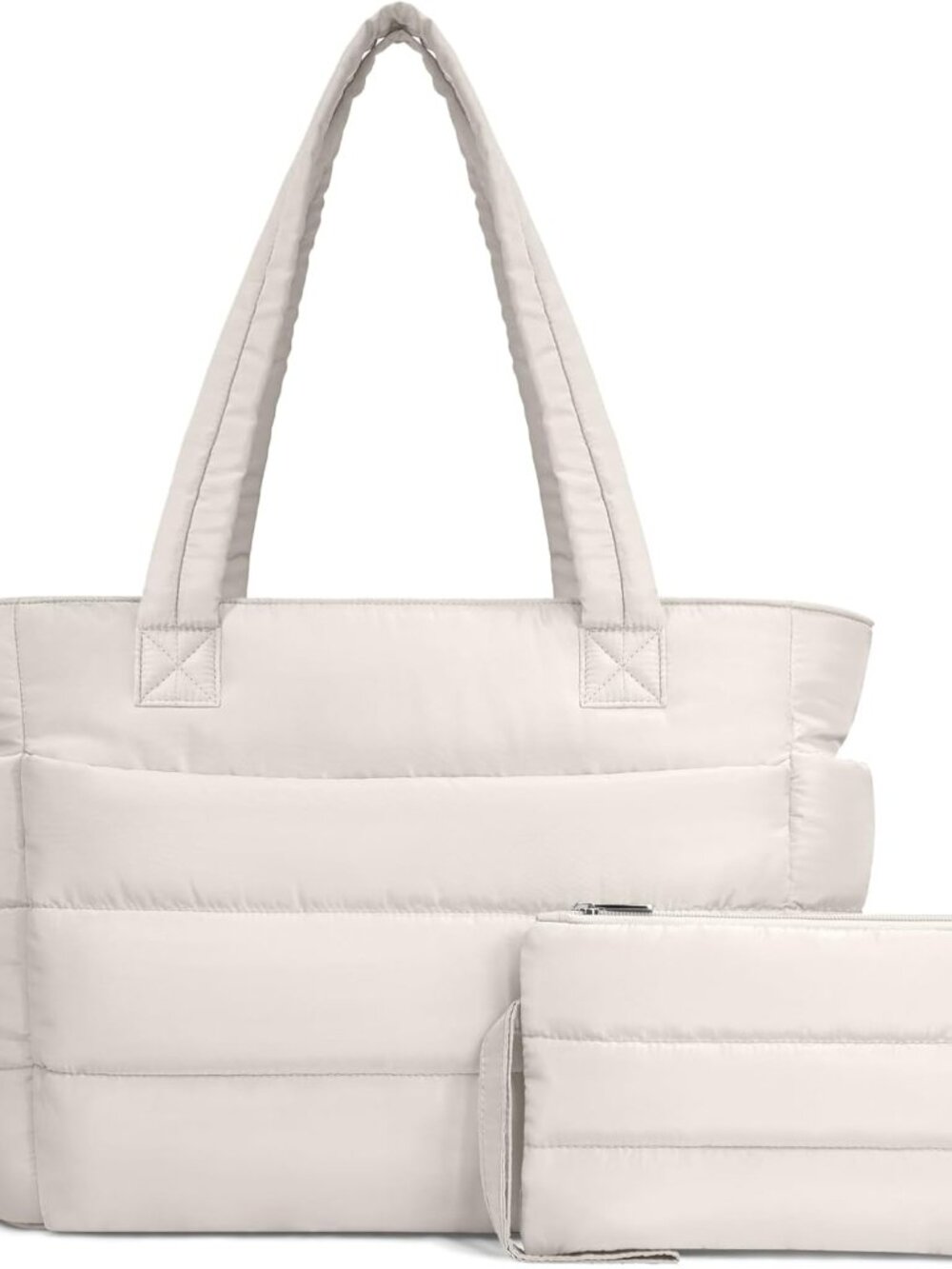 Puffer Tote Bag for Women, Lightweight Puffy Handbag with Compartments, Quilted